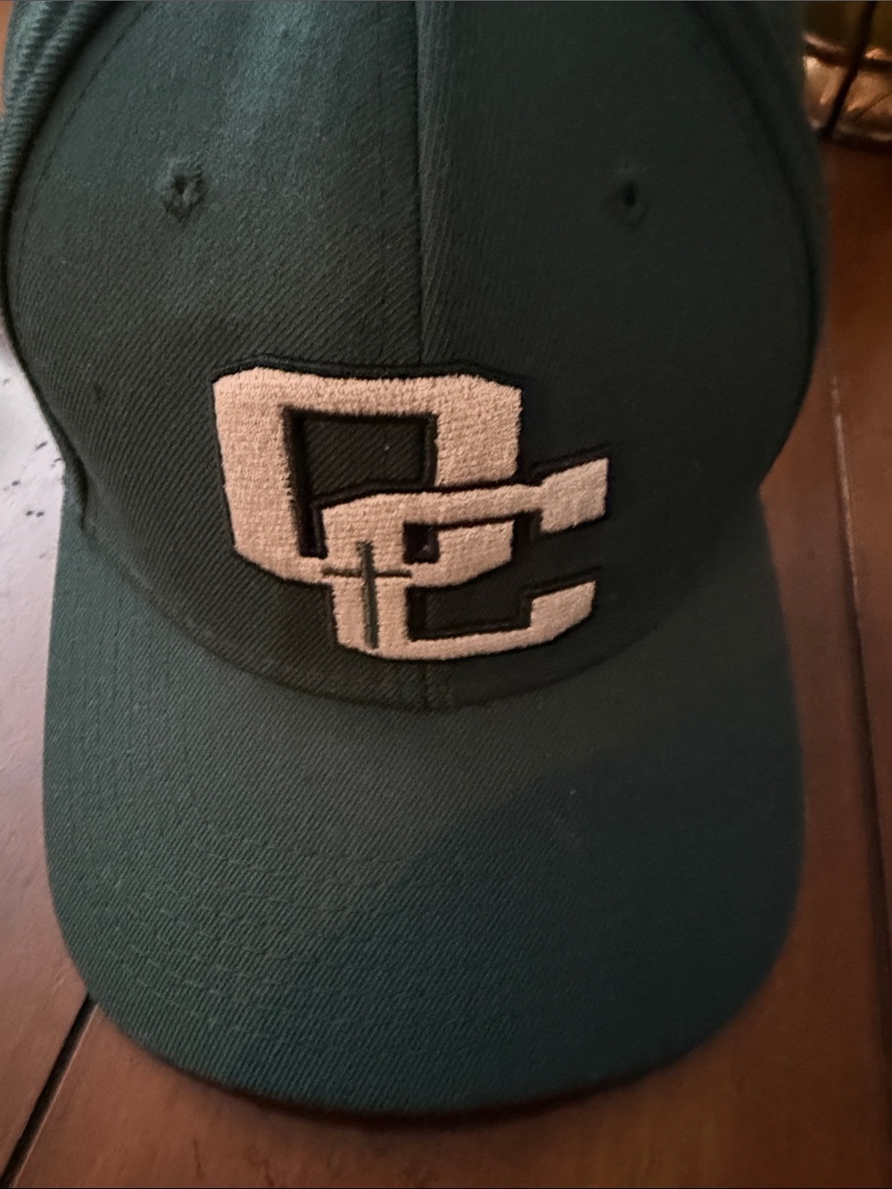 Green Baseball Cap with White Interlocking Logo